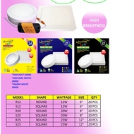 20w 8” SURFACE DOWNLIGHT (ROUND) WARMWHITE 3000K