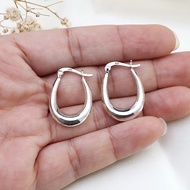 925 silver French lock  design plain silver hoops earing