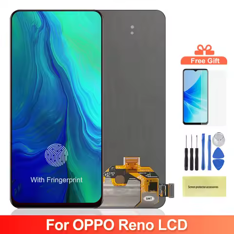 OLED Screen for Oppo Reno PCAM00 PCAT00 CPH1917 Lcd Display + Touch Screen Digitizer Assembly with F