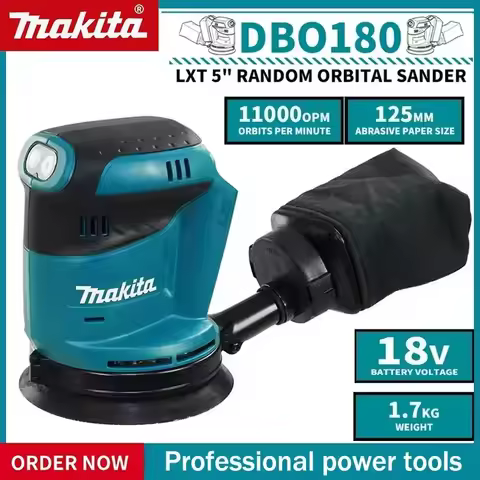 Makita DBO180Z Lithium 18V Cordless Rechargeable Disc Random Orbital Sander Woodworking Sanding Putt