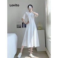 Lovito Casual Plain Zipper Dress for Women LNE52500