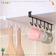 TEAMY Cups Holder, 6 Hook Multifunction Mug Hooks Under Cabinet,  Adjustable Space Saving Hanging Mu
