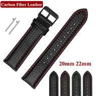 Carbon Fiber Leather Watch Strap for Samsung Gear S3 S2 Classic Galaxy Active Watch Band 20mm 22mm Quick Release Strap