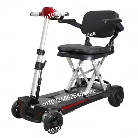 Folding lightweight four-wheel mobility scooter, elderly electric mobility scooter, portable electri