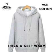 Thick Cotton Men's Zipper Hoodies (Unisex), Plain Jacket Hoodies, Solid Color Hoodies, Sweater, Wint