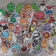 Cute Animal Stickers Chibi Animals 30 pcs Cute Animal Kawaii Aesthetic Stickers Waterproof Animal St