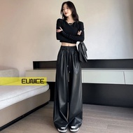 EUNICE-LEATHER PANTS VINTAGE WIDE LEG KOREANWanita