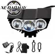 Bicycle Headlight X3 | Brightness 3600 Lumens, Power 30W |Rechargeable Lithium Battery 18560 X4 | 10