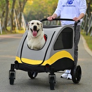 Foldable Dog Stroller 360° Rotatable 4 Wheels for Large Dogs Pet Cat Travel Stroller Breathable Mesh