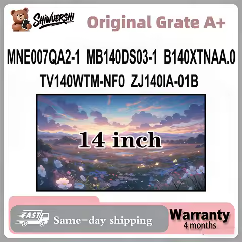 Original New A+ 14 inch Slim Laptop Lcd Screen Panel TV140WTM NF0 ZJ140IA 01B MNE007QA2-1 MB140DS03-
