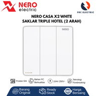 NERO CASA X2 WHITE SAKLAR STOP KONTAK - SAKLAR PUTIH NERO - SAKLAR DOUBLE - SAKLAR TRIPLE - STOP KON