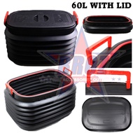Car Boot Organiser Collapsible Storage Box Foldable Container - Black (18L37L60L)