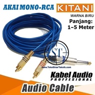kabel audio aux kitani jack akai 6.5 to dual 2 rca cable gold plate - 3 meter