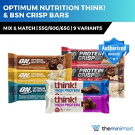 [MIX and MATCH] Optimum Nutrition Think! Protein Bar | ON High-Protein Bars |  BSN Protein Crisp Bar