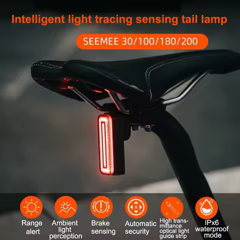 ABS Bicycle Rear Light Detachable IPX6 Waterproof Rechargeable Bike Tail Lights City Warning Tools A