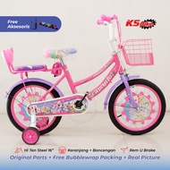 Erminio 215 16 Inch Mini Bike Steel Frame U Brake 1 Speed Gear Basket Bike for Girls Ages 4 5 6 Year