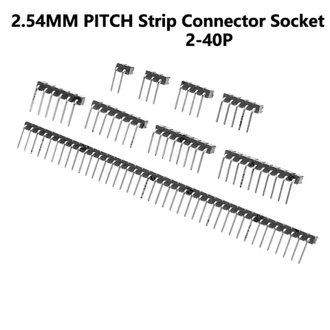 10PCS 1X/2/3/4/5/6/8/10/40 PIN 3p/4p/6p/8p/20p/40p Single Row Right Angle MALE PIN HEADER 2.54MM PIT