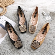 Women Flat Shoes Square Toe Single shoes 2021 New Scoop shoes Female one-pedal Peas shoes female sho