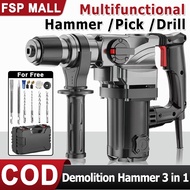 Rotary Hammer Drill Chipping Gun Hammer Drill Heavy Duty 2200W Demolition Hammers Concrete Breaker D