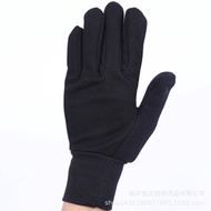 sarung jari kain sarung Grass Green Tight-mouth Flannel Warm Gloves Cold-proof Anti-scalding Labor P