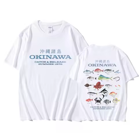 Okinawa T-shirt for Spring/Summer Casual Cotton Tee-shirt Short Sleeve High Quality Gothic Tshirt Su