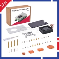 NEW 52Pi Raspberry Pi 5 Acrylic Case with Fan Raspberry Pi 5 Case Fan with Heatsinks