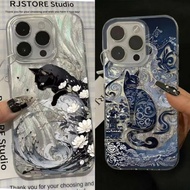 Luxury Blue Totem Cat Flower Vortex Pattern Casing For Xiaomi POCO X8 Pro Max 17T 15T F7 X6 X3 X5 Pr