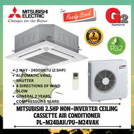 MITSUBISHI (READY STOCK) NON-INVERTER 2.5HP CEILING CASSETTE R32 PL-M24BAK/PU-M24VAK/PLP-6BALCM - MITSUBISHI MALAYSIA WARRANTY