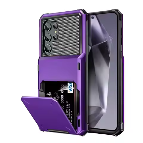 Wallet 5-Card Slot Credit Case For Samsung Galaxy S24 Ultra S23+ S22 Funda Card Holder Cover For Gal