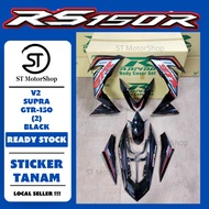 HONDA RS-150R RS150R V2 SUPRA GTR-150 (2) BLACK COVER SET (STICKER TANAM) RAPIDO NEW ACCESSORY AKSESORI