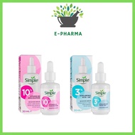 SIMPLE Booster Serum Vitamin B3 Niacinamide 30ml, Booster Serum Hyaluronic Acid + B5 30ml