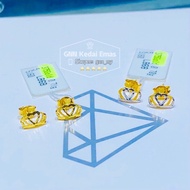 EMAS 375 SUBANG CROWN 👑 MAHKOTA 375 GOLD EARRINGS S160