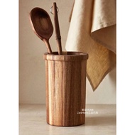 Zara Home จานรองช้อน ช้อน ตะเกียบ ทรงกลม ทรงเรขาคณิต ขนาดใหญ่ ทำจากไม้ รุ่นวินเทจ จัดระเบียบในครัว ส