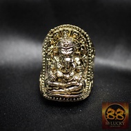 88 Lucky  24k Brass Ring Good Polishing Men's Ganesha