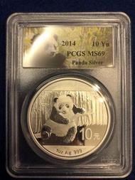 2014年中國熊貓銀幣《PCGS、NGC鑑定盒》（G1)