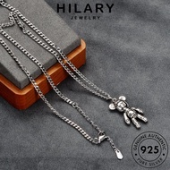 HILARY JEWELRY Necklace Chain 925 Bear Korean Women Perempuan 純銀項鏈 Original For Accessories Sterling Leher Perak Rantai Silver Retro Pendant N41