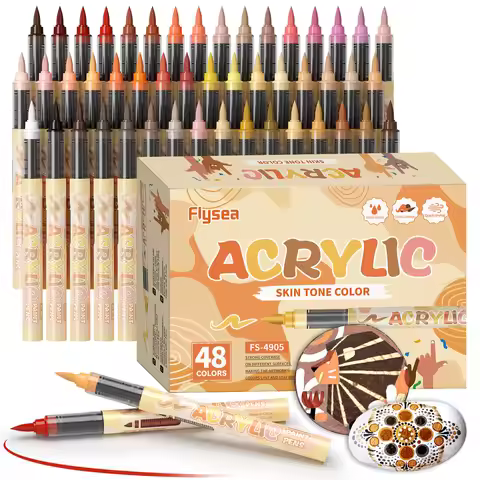 12-36 Colors Skin Tones Acrylic Paint Pens Acrylic Paint Marker Skin Tones Art Marker Set Flexible b