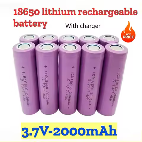 ICR 18650 3.7V Battery 2000mAh Lithium Rechargeable Battery ICR18650 for Flashlight Batteries Childr