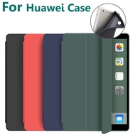 For Huawei Mediapad T5 10.1 M5 Lite 10.1 M6 8.4 Magnet Shell with Smart Sleep Wake PU Leather Soft Silicone Protective Tablet Cover