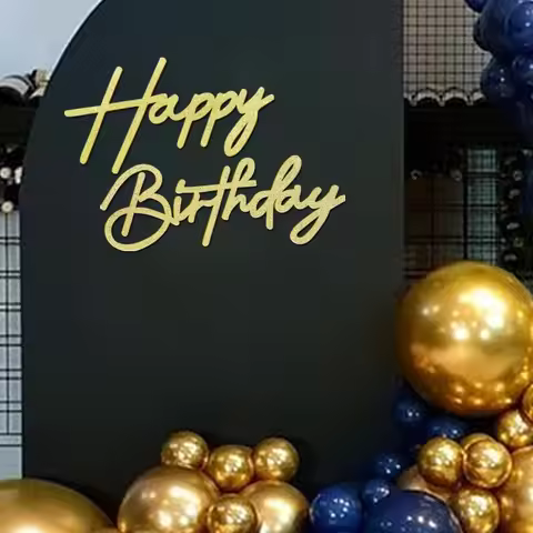 Happy Birthday Sign for Backdrop - Glitter Felt Happy Birthday Letter Sign for Balloon Arch Birthday