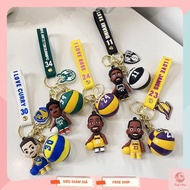 NBA basketball athlete keychain, basketball player character keychain