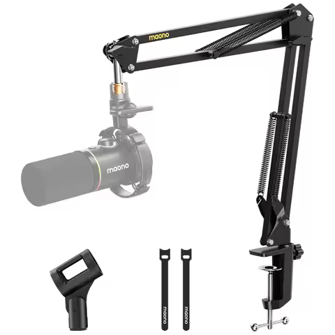 MAONO BA20 Microphone Suspension Boom Scissor Arm Stand for Professional Podcast Streaming Youtube M