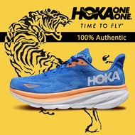 【100% ORIGINAL】HOKA One Clifton 9 Mesh Running Shoes 1127895-CSAA Blue Orange for men and women