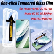 One-click Tempered Film for Huawei P60/P60 Pro P50 P40 Pro/Pro plus Edge Glue Glass Film for Honor 90/80/70/60 Pro Full Cover Screen Protector for Huawei Mate 60Pro
