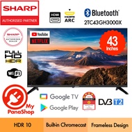 [FREE EXTRA PACKING] Sharp Google TV LED Full HD HDR10 Smart TV ( 43" ) 2TC43GH3000X