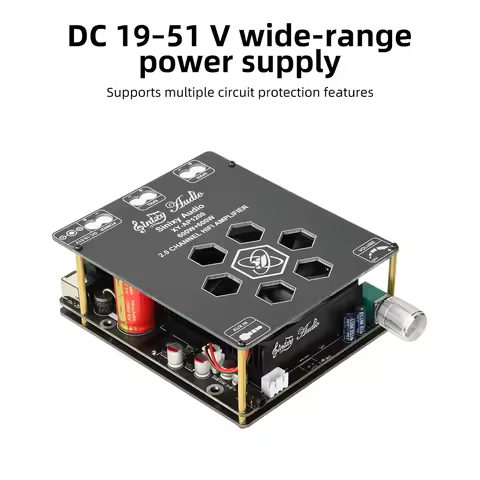DC 19-51V 10A 1200W TPA3255 Pure Power Amplifier Board 600W+600W with Preamp Gain Adjustment & Prote