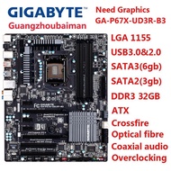 Used  Gigabyte GA-P67X-UD3R-B3 / P67A-UD3R UD4 intel P67 LGA 1155 Motherboard DDR3 ATX USB3.0 SATA3