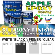 5L ( 5 liter ) APPLE Epoxy Coating Paint / white / black / primer grey or clear coat / for floor finish coat / wpc