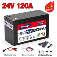 New brand 2024 Upgraded LiFePO4 Lithium Battery 24V 120Ah Portable Rechargeable Battery Built-in 5V 