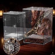 [lightoverflow] Reptile Breeding Box Lizard Kennel Amphibian Terrarium Transparent Acrylic Feeding C
